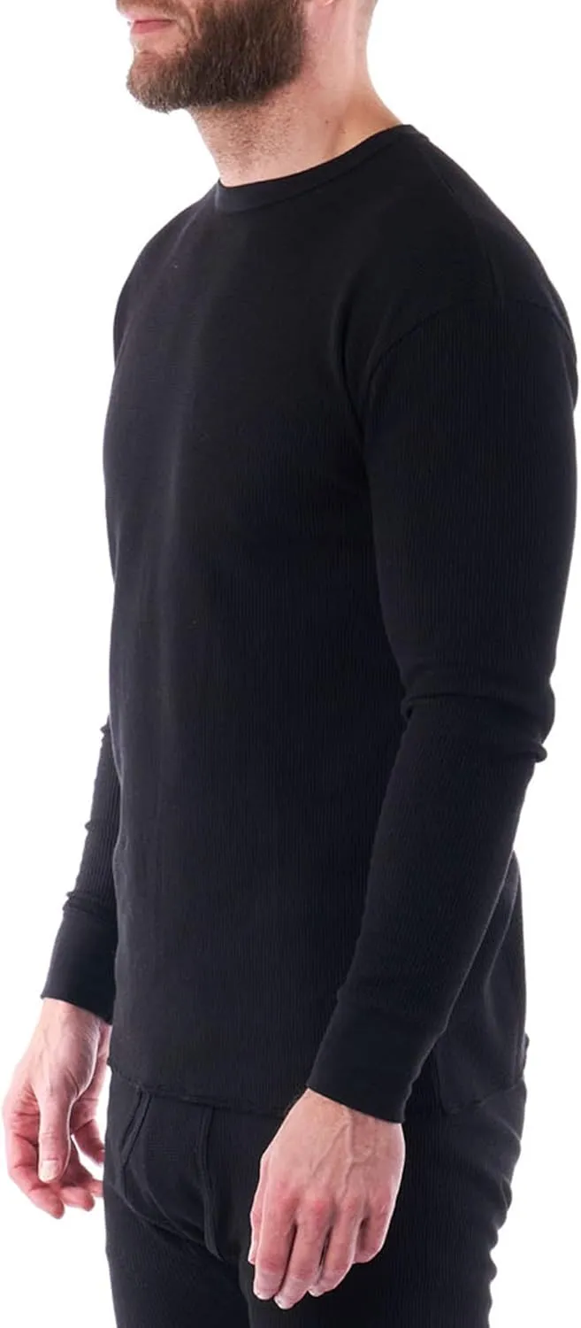 Alpine Swiss Mens Thermal Long Sleeve Top Underwear Crew Neck Shirt Waffle Knit Henley Base Layer