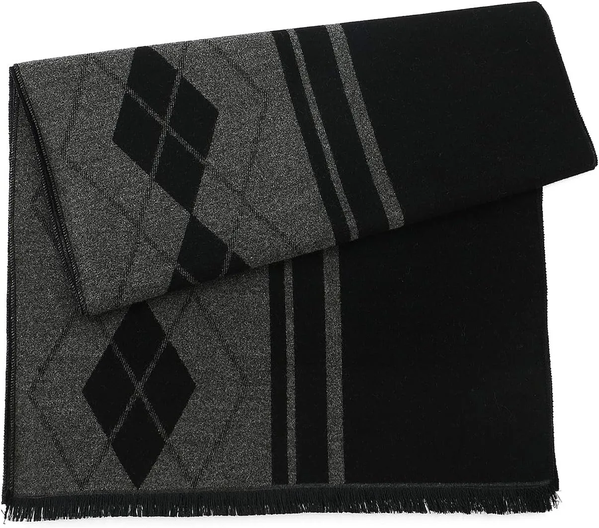 American Trends Mens Winter Warm Long Soft Scarf Plaid Tassel Scarf for Men Soft Classic Scarves