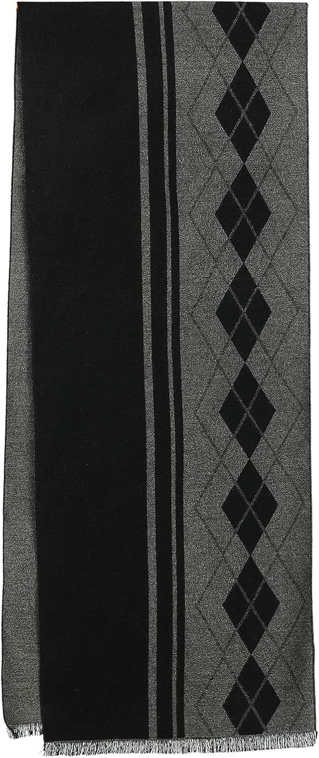 American Trends Mens Winter Warm Long Soft Scarf Plaid Tassel Scarf for Men Soft Classic Scarves