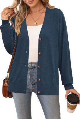 Arach&Cloz Womens Wool Blend Lightweight Summer Business Casual Cardigan Sweaters