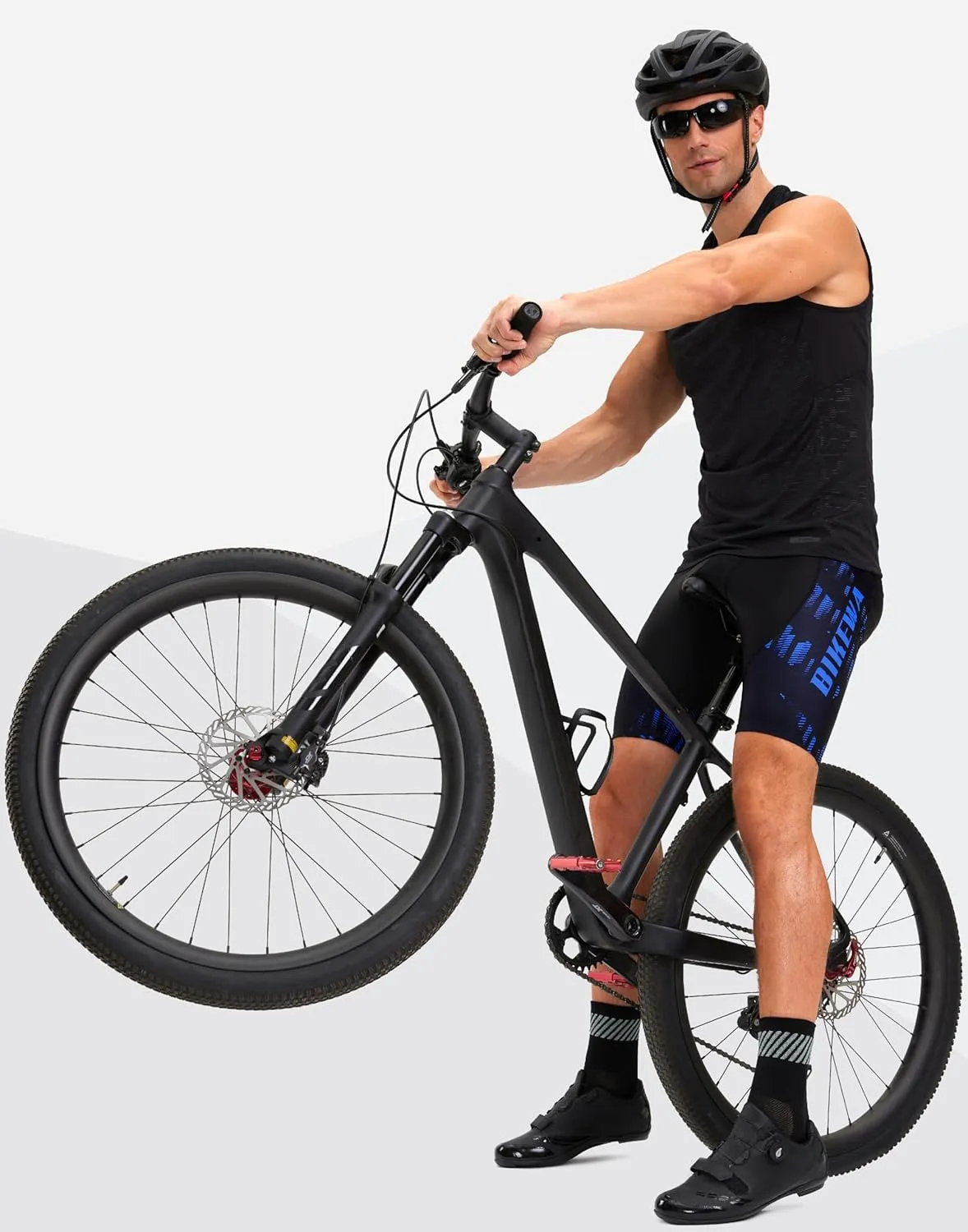 Bikewa Men's Bike Shorts 4D Padded Biking Road Cycling Bicycle Pants Biker Shorts for Men Zipper Pockets