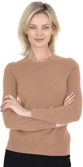 Cashmeren Womens Basic Crewneck Sweater 100% Pure Cashmere Long Sleeve Round Neck Pullover