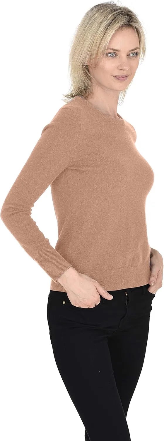 Cashmeren Womens Basic Crewneck Sweater 100% Pure Cashmere Long Sleeve Round Neck Pullover