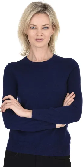 Cashmeren Womens Basic Crewneck Sweater 100% Pure Cashmere Long Sleeve Round Neck Pullover