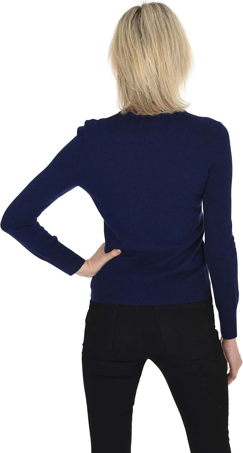 Cashmeren Womens Basic Crewneck Sweater 100% Pure Cashmere Long Sleeve Round Neck Pullover
