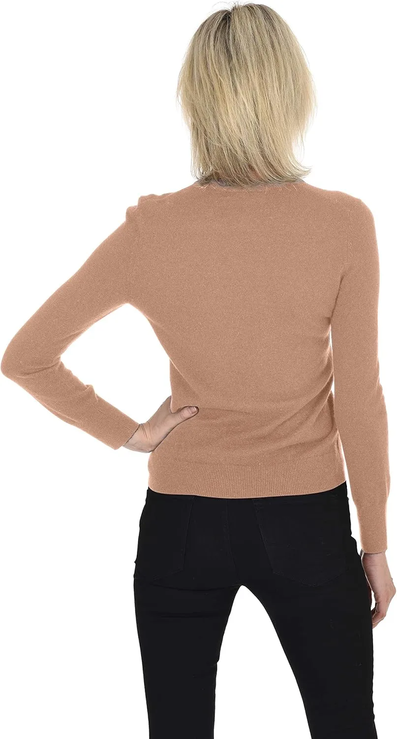 Cashmeren Womens Basic Crewneck Sweater 100% Pure Cashmere Long Sleeve Round Neck Pullover