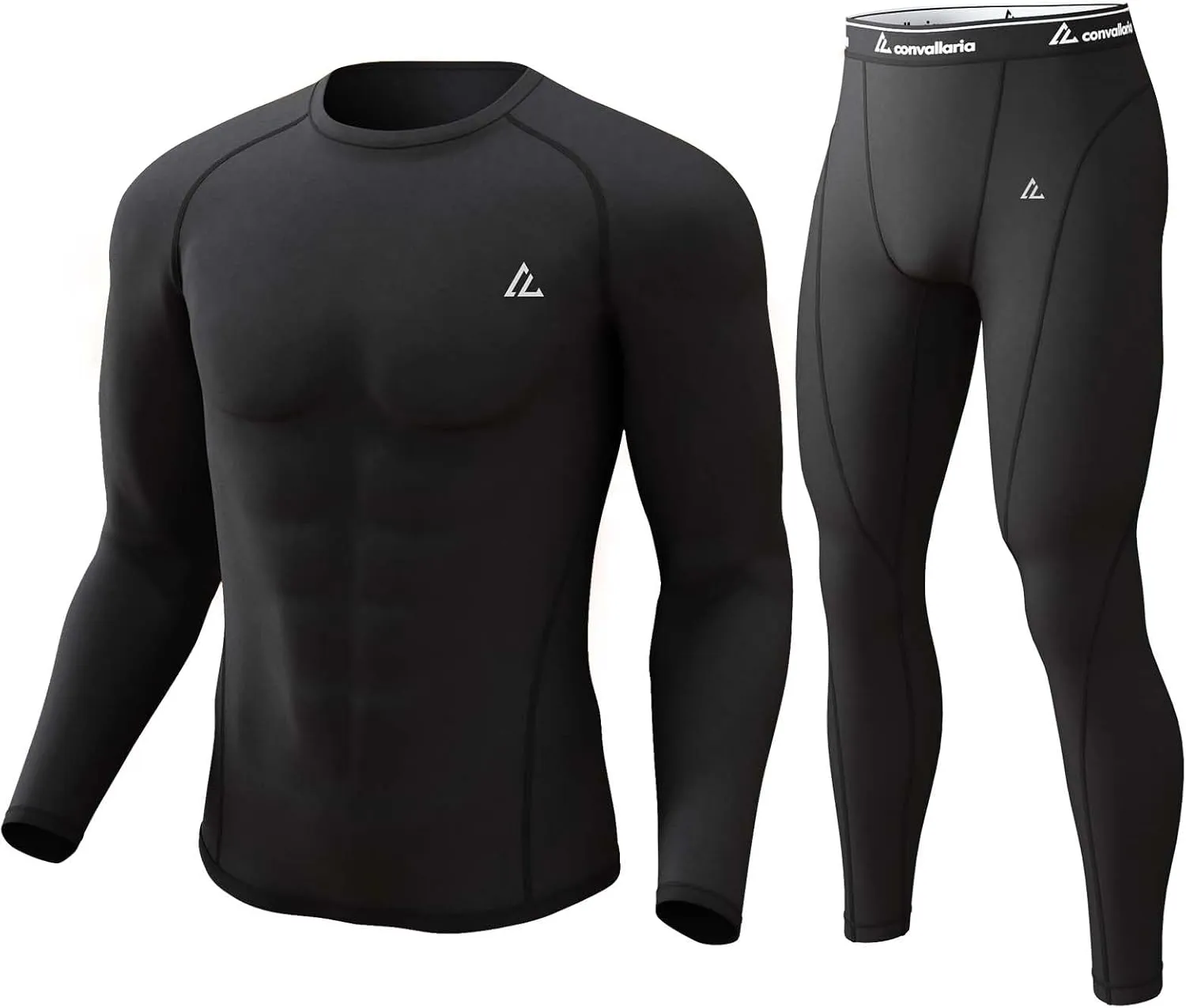 CL convallaria Thermal Underwear for Men Long Johns Fleece Lined Hunting Gear Set Base Layer for Cold Weather XS-4XL