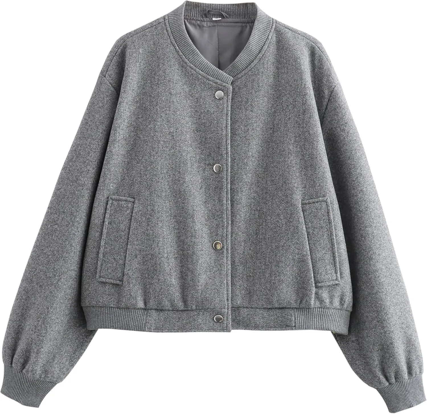 Cropped Bomber Jackets for Womens Long Sleeve Button Down Crop Shacket Jacket Tops