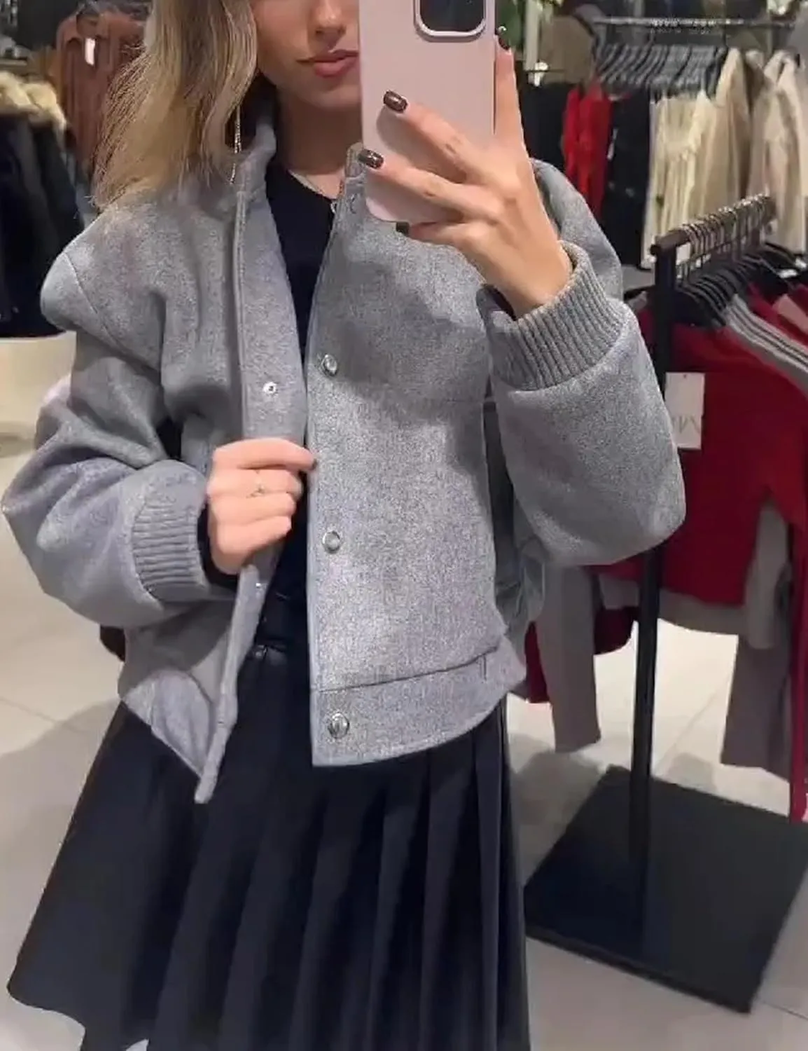 Cropped Bomber Jackets for Womens Long Sleeve Button Down Crop Shacket Jacket Tops