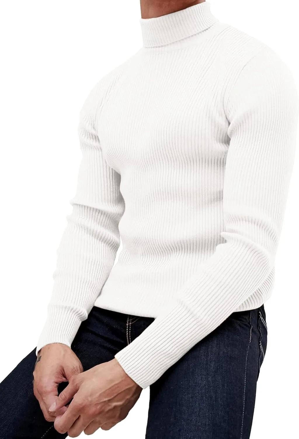 Daupanzees Mens Casual Basic Thermal Turtleneck Slim Fit Pullover Thermal Sweaters