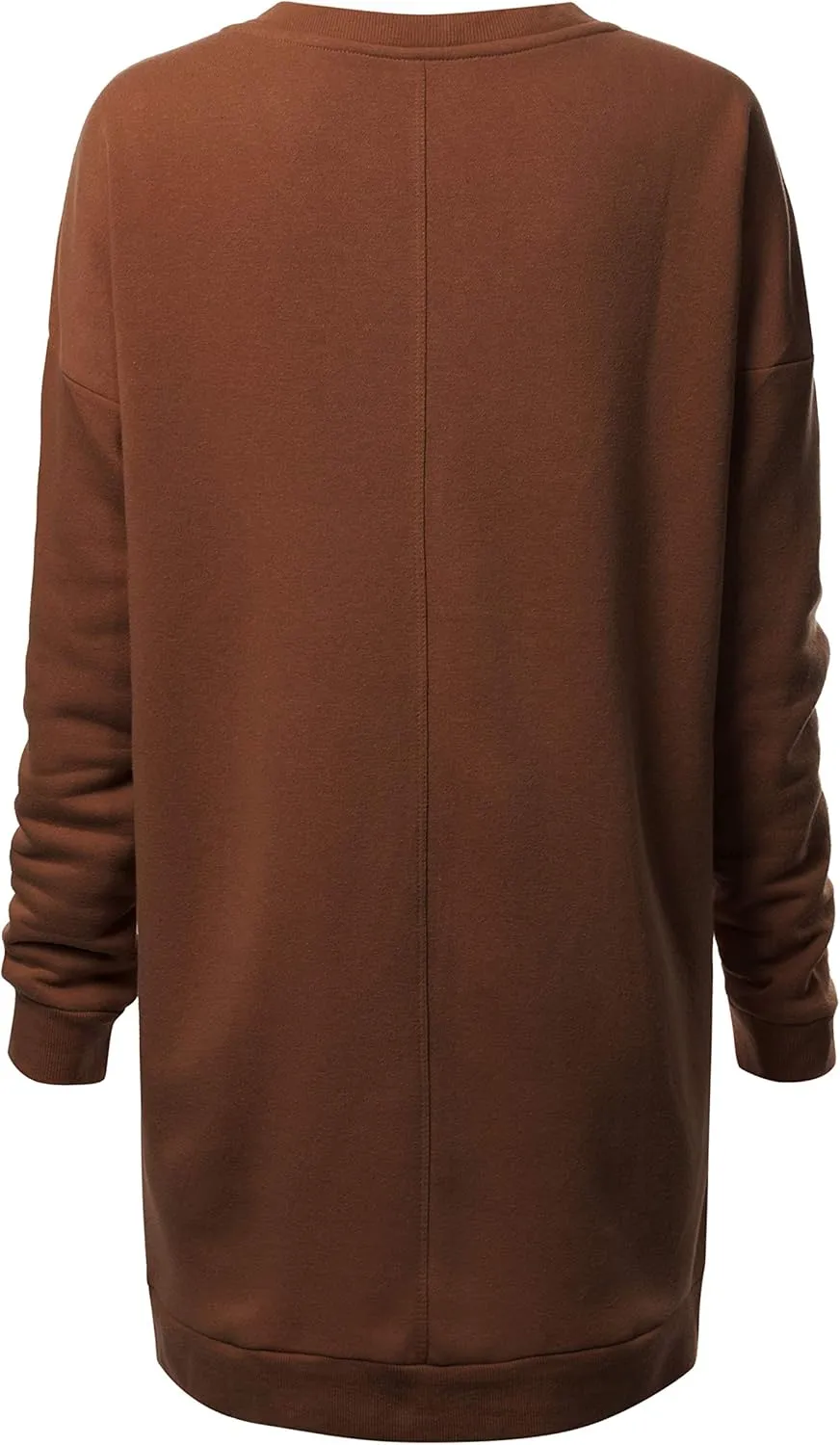Design by Olivia Women's Casual Oversized Loose Fit V-Neck Fleece Pullover Sweatshirts Tunic Fall Outfits S~3X