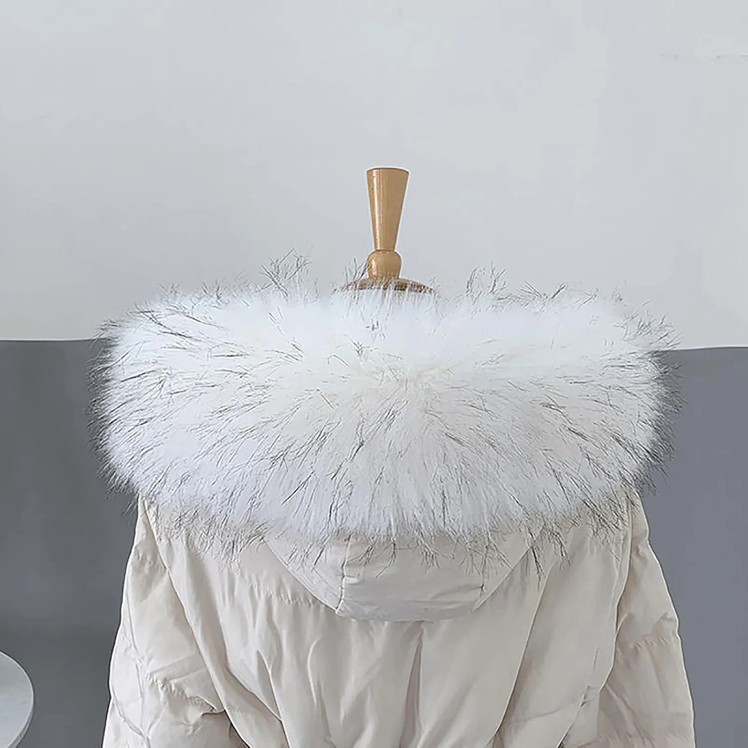 Detachable Faux Fur Collar Trim For Winter Coat Sweater Down Jacket Hood Scarf Shawl Wrap With Buttons