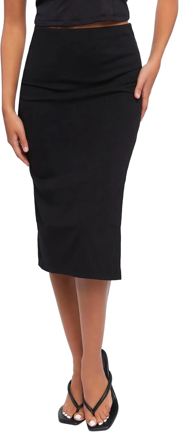 Forever 21 Women's Side-Slit Midi Skirt