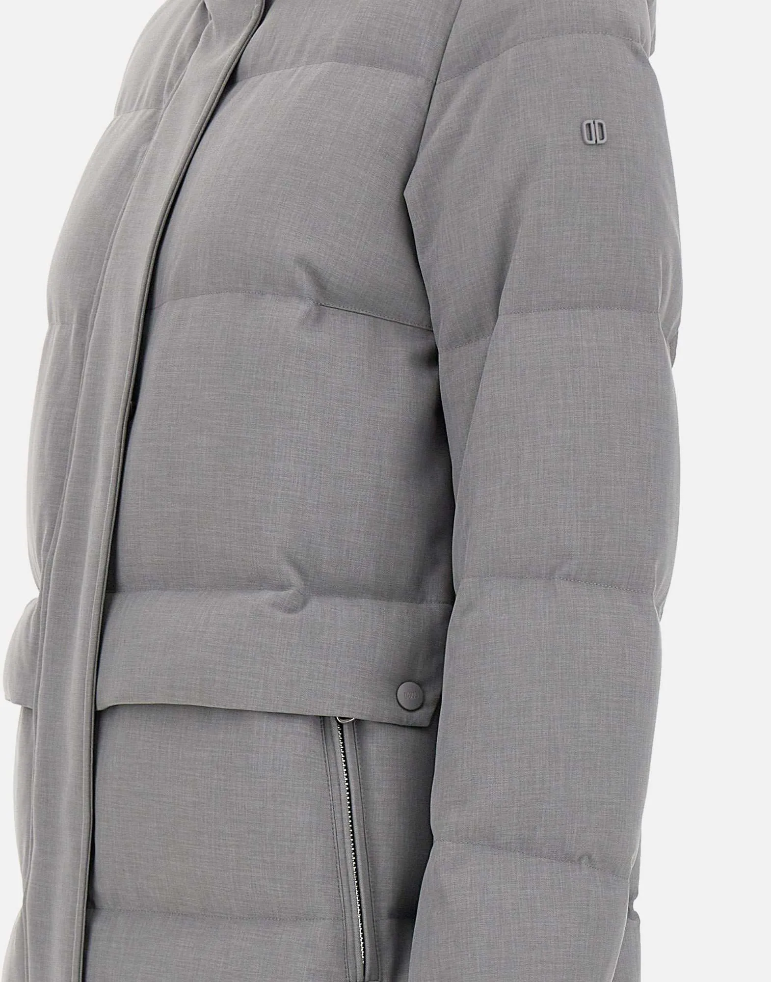Grey Long Down Jacket for Women