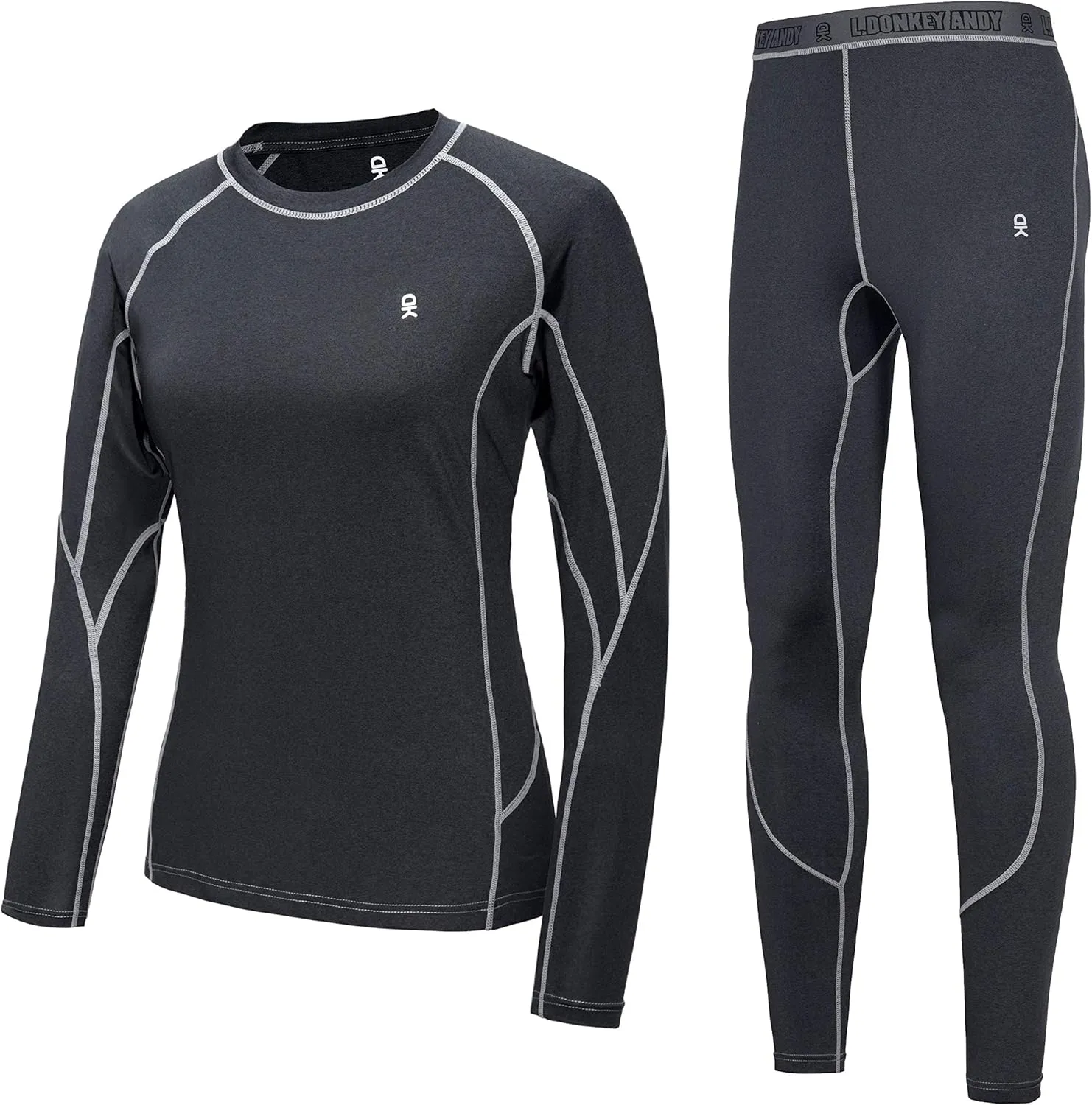 Little Donkey Andy Women's Thermal Underwear Sets Lightweight Warm Base Layers Quick Dry Wicking Top and Bottom for Winter