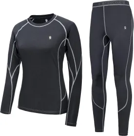 Little Donkey Andy Women's Thermal Underwear Sets Lightweight Warm Base Layers Quick Dry Wicking Top and Bottom for Winter