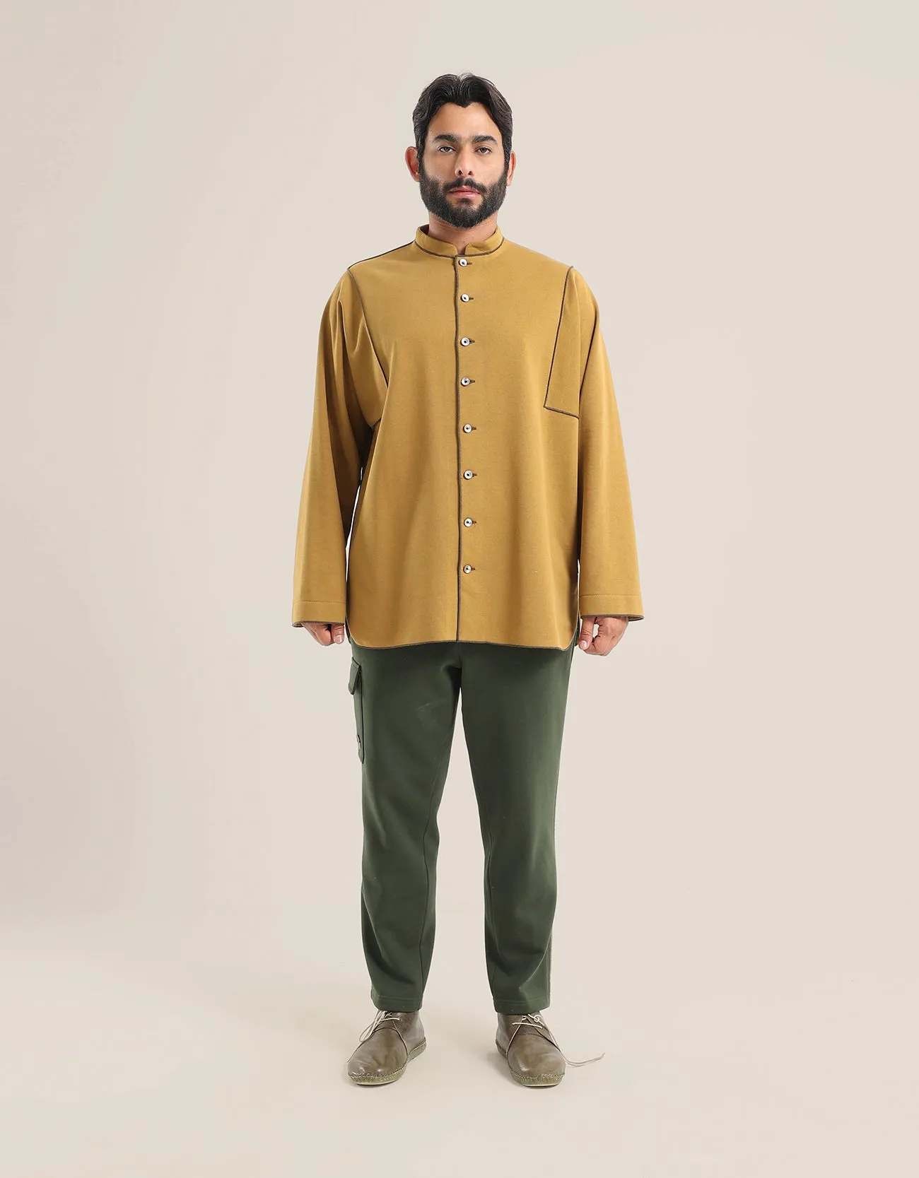 Long sleeves jacket with stand up collar