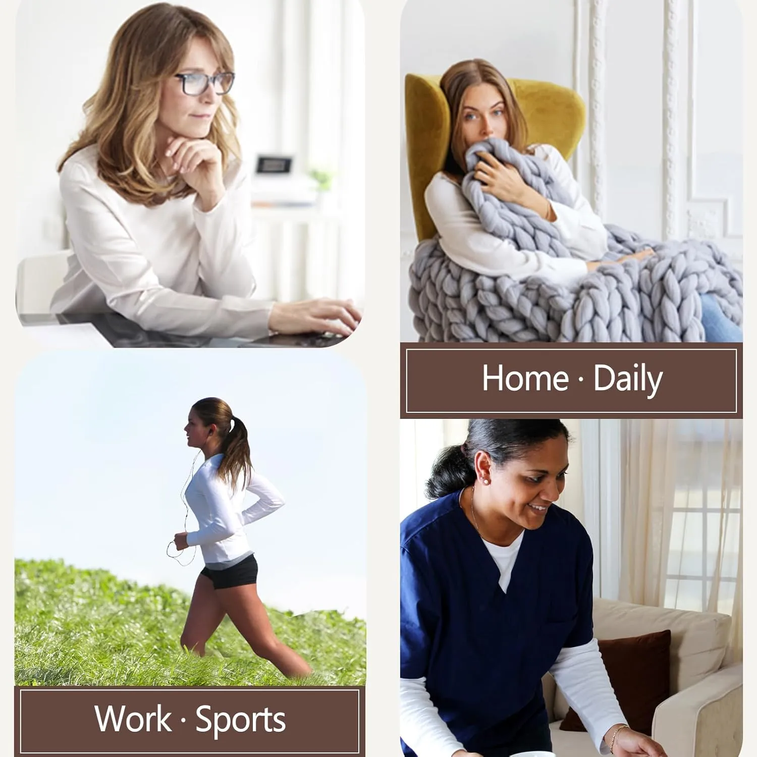  MD Womens Long Sleeve Undershirts Tops, Bamboo Round Neck Slim Fit Baselayer, Soft Thermal Underwear, Light Compression