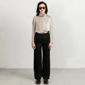 Swipe Wide Leg Long Wool Pants