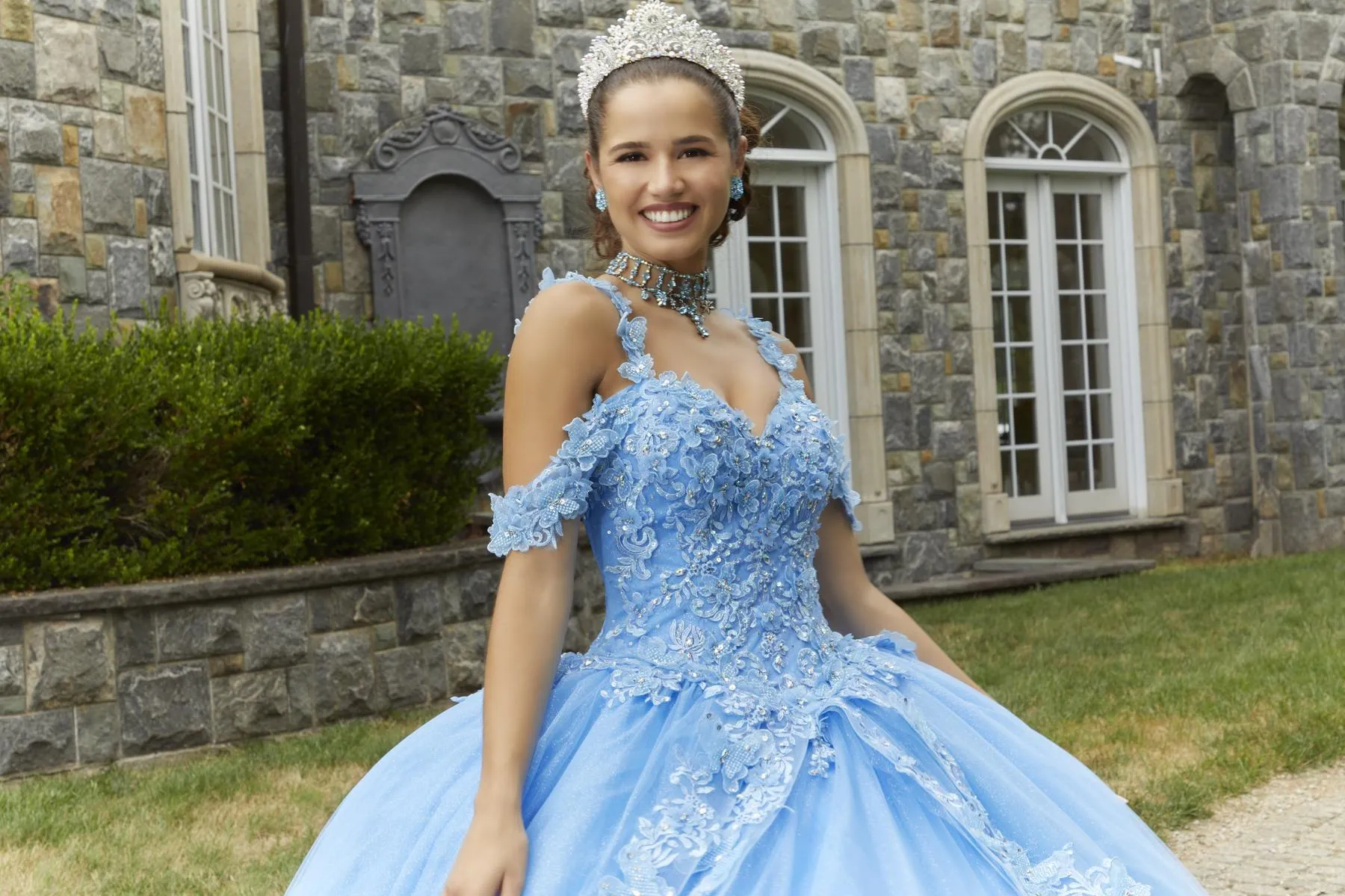 Vizcaya by Morilee Metallic Butterfly Quince Dress 89414