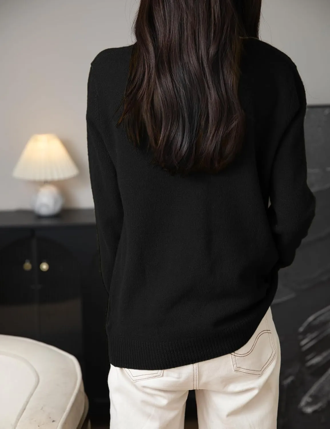 Women's 100% Merino Wool Cardigan 2025 Fall Winter Sexy V Neck Long Sleeve Lightweight Knit Cardigan Sweater