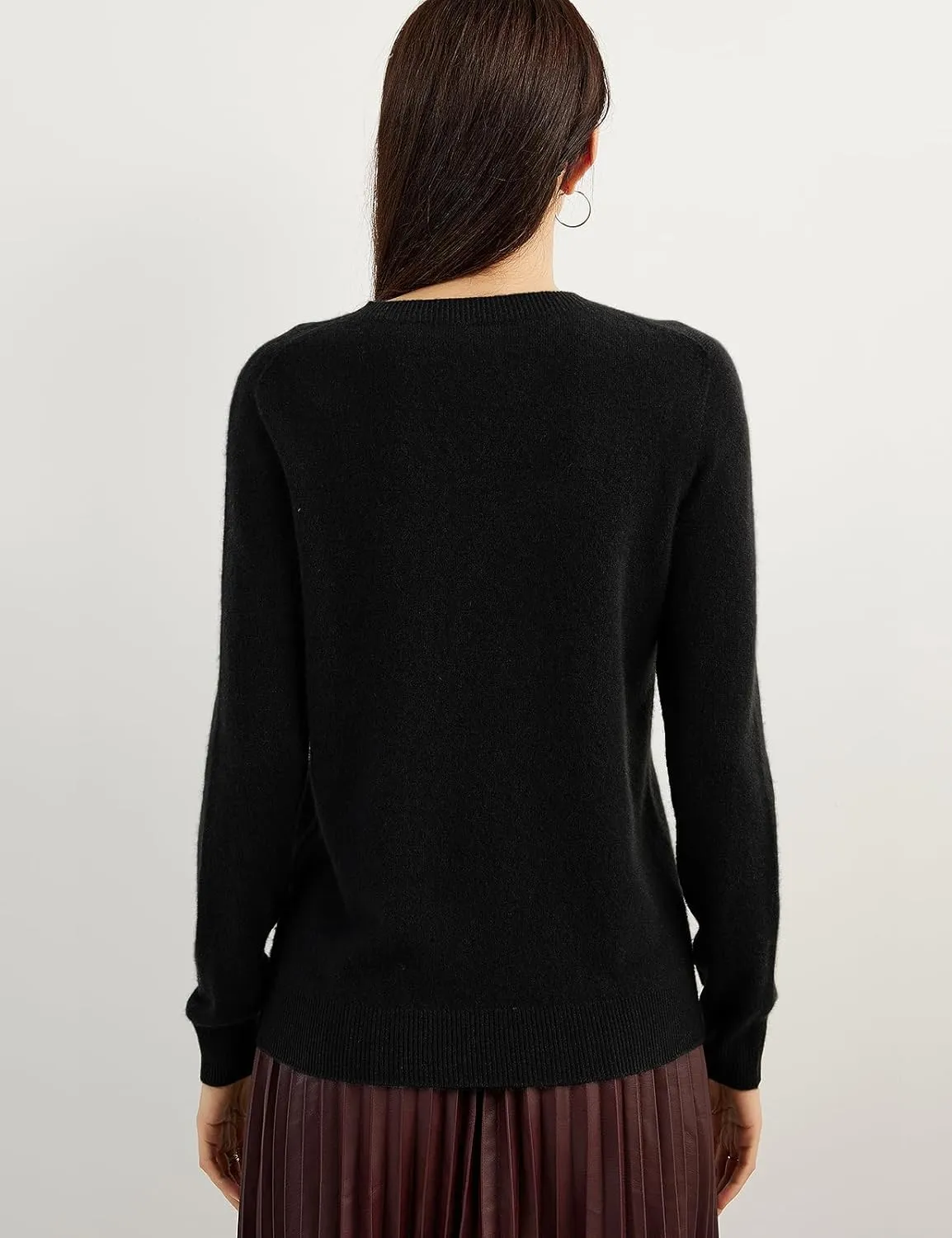 Women's 100% Pure Cashmere Sweater 2025 Fall Winter Crew Neck Long Sleeve Warm Soft Knitted Pullover