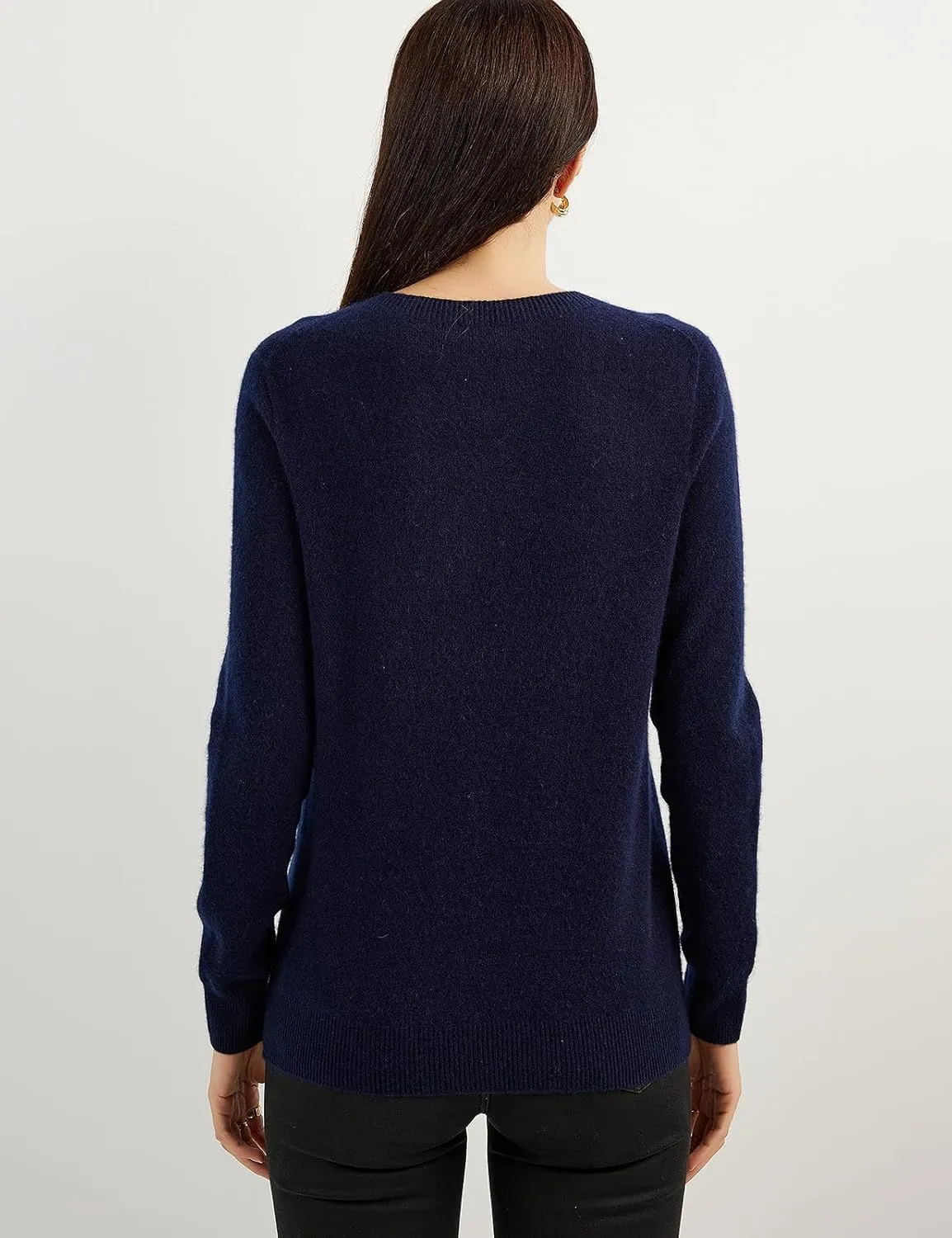 Women's 100% Pure Cashmere Sweater 2025 Fall Winter Crew Neck Long Sleeve Warm Soft Knitted Pullover