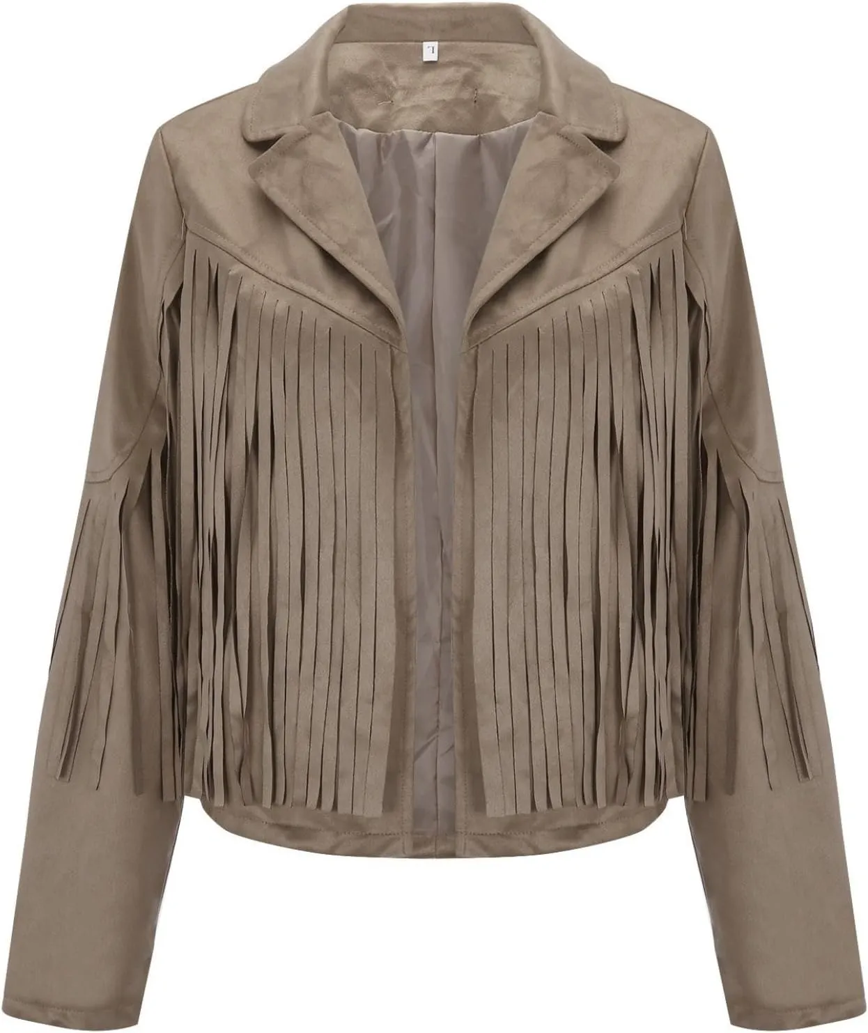 Womens Fringe Jackets Plus Size Faux Suede Coat Fashion Long Sleeve Cardigan Vintage Western Hippie Clothes