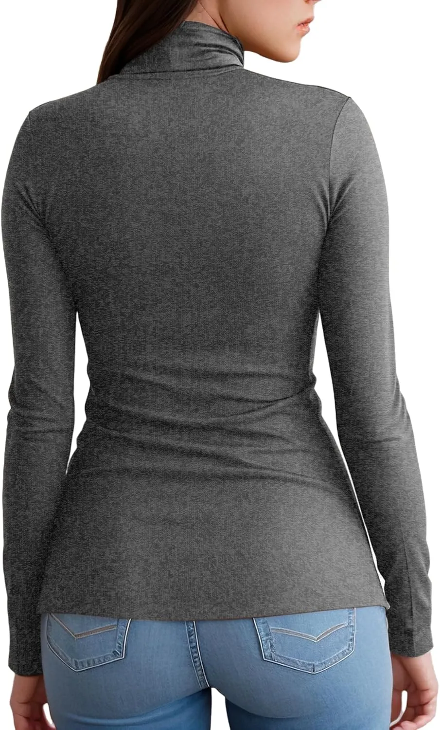 Womens Long Sleeve Turtleneck T-Shirts Mock Neck Underwear Fall Winter Fashion Base Layer Casual Lightweight Soft Tops